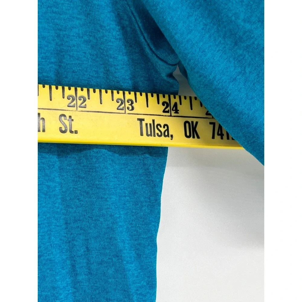 THE NORTH FACE Long Sleeve Shirt Mens XL Blue Heathered Crewneck Logo Activewear